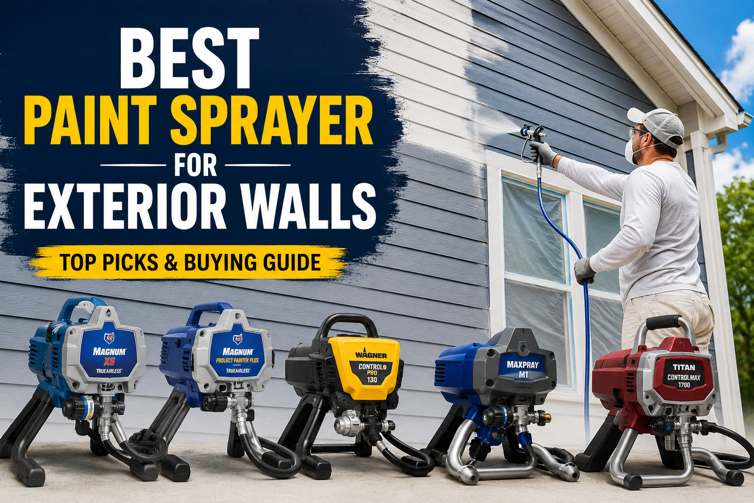Paint sprayer for exterior walls